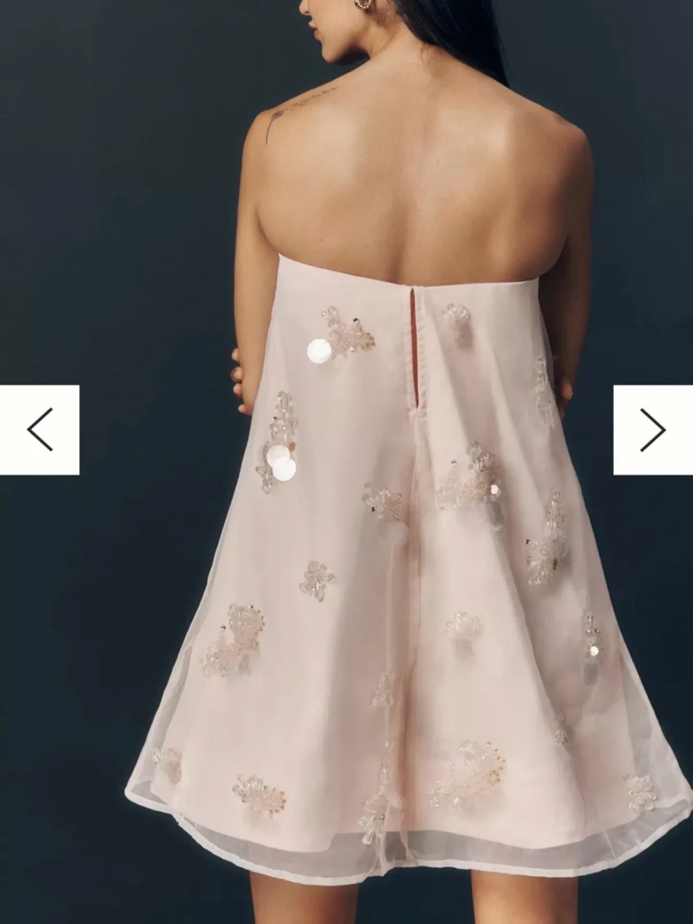 Anthropologie Maeve Strapless Scattered Embellished Mini Dress - Picture 2 of 8